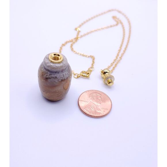 Rare Natural Chrysanthemum Stone Bottle Necklace - Picture 3 of 3